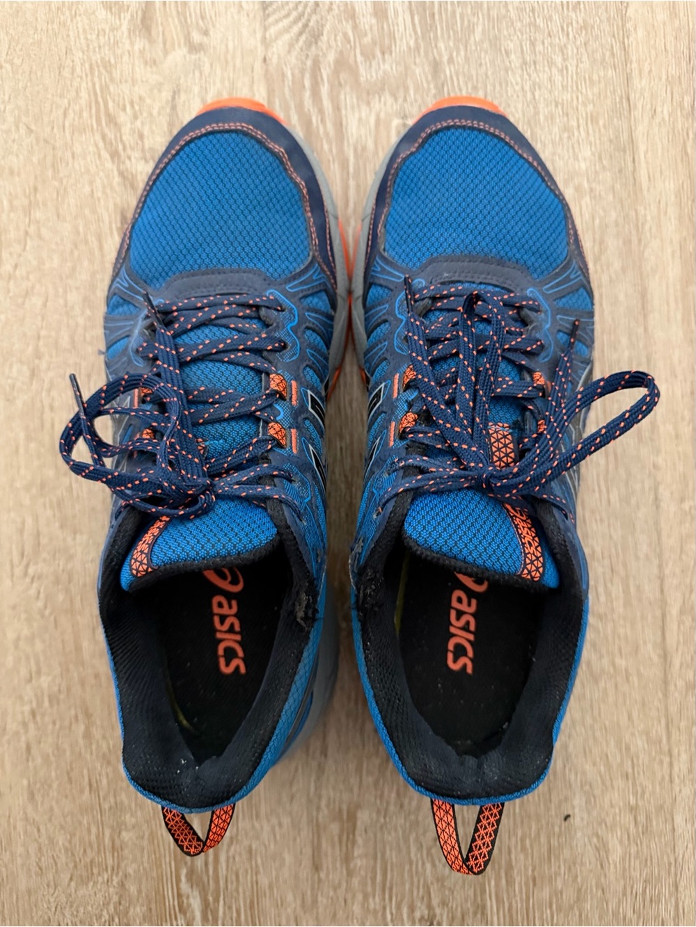 ASICS Men’s Blue & Orange Running Shoes size 9.5